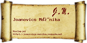 Joanovics Mónika névjegykártya